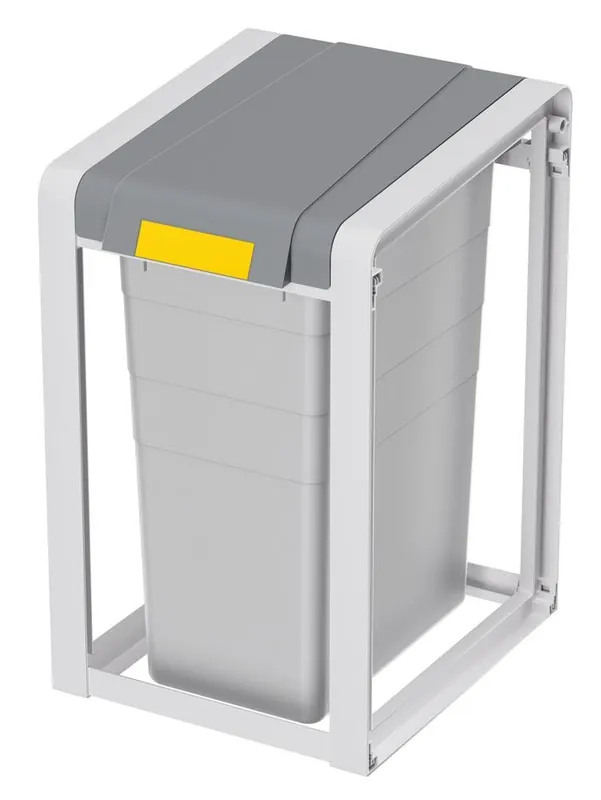 HAILO-WERK 1987099 Kunststoff-Mülltrennsystem, Basiseinheit, Volumen 38 l, BxTxH 355x395x560mm, grau Markenware
