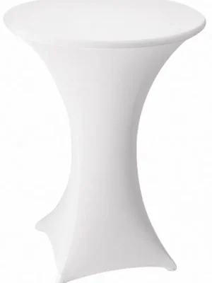 Direkt Vom Hersteller BILGERY 6408086 Stretchhusse + Top für Bistrotisch 70 cm, Material: 10 Elastan 90, Polyester 210g/qm, weiß