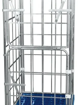 Nur Für Kurze Zeit ESB 1993061 Rollbox, 4-seitig (halb abklappbare Vorderwand), Nutzhöhe 1650 mm, LxBxH 810x720x1850 mm, Bodenplatte aus HDPE, RAL 5010 enzianblau