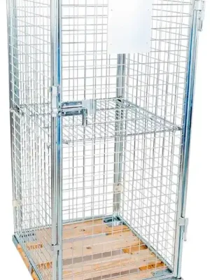 Sofort Bestellen ESB 1979142 Rollbox mit Drahtgitterwänden, 5-seitig (1 Tür), 1 Boden, Nutzhöhe 1585 mm, LxBxH 810x720x1800 mm, Bodenplatte aus Holz, natur