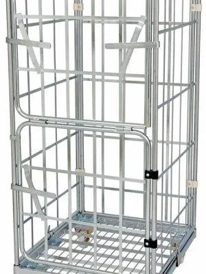 Neue Ware ESB 1979137 Rollbox, 4-seitig (halb abklappbare Vorderwand), Nutzhöhe 1460 mm, LxBxH 810x720x1640 mm, Bodenplatte aus Stahl, verzinkt