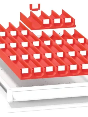 POLAK CZ S.R.O. 6424169 Einteilungsmaterial-Set, 8x 2-teilige Mulden,32 Trennwände, LxBxH 605x316x28 mm, RAL3020 Saisonangebot