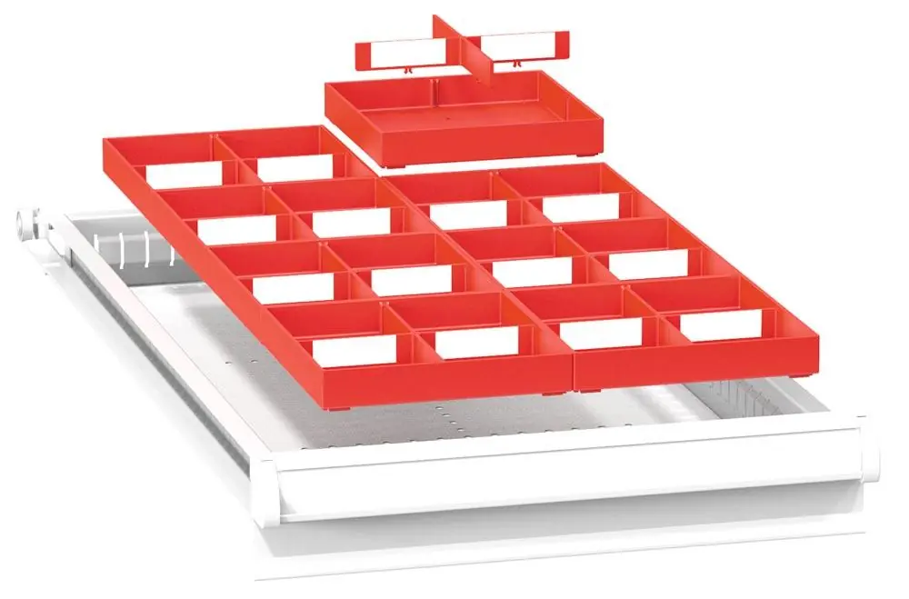 Expressversand POLAK CZ S.R.O. 6424170 Einteilungsmaterial-Set, 8xBox, 24 Trennwände, LxBxH 605x316x25 mm, RAL3020