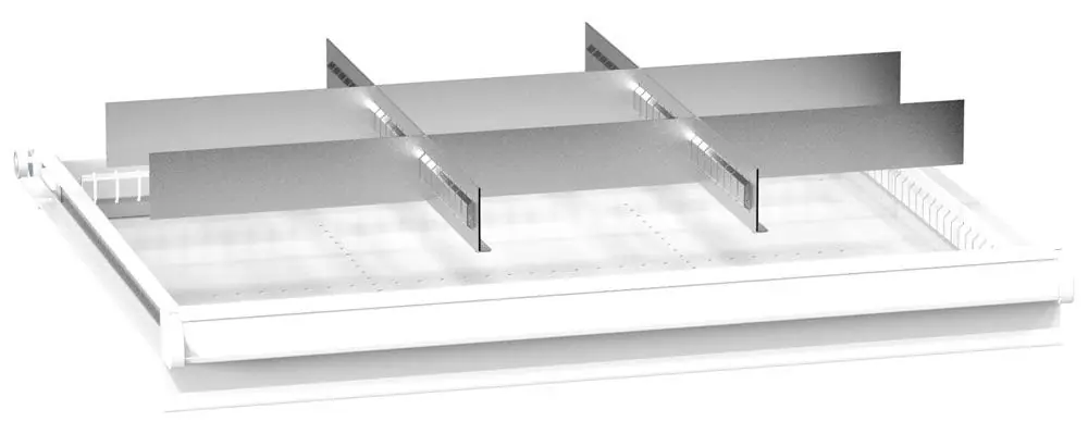 POLAK CZ S.R.O. 1613817 Einteilungsmaterial-Set, 2 Schlitzwände, 6 Trennbleche, für FH 200/250 mm, passend für Gehäusegröße BxT 1037x600 mm Neue Kollektion