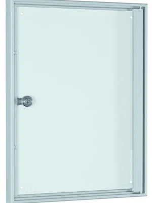 Must-Have SCHAAR 854340 Schaukasten, BxTxH 280x27x380 mm, 1xDIN A4, Aluprofile, ESG-Glas, Rückwand weiß, magneth.