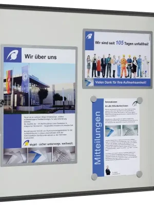 Solange Der Vorrat Reicht SCHAAR 6041234 Schaukasten, BxTxH 725x27x700 mm, 6xDIN A4, Aluprofile anthrazit, ESG-Glas, Rückwand weiß, magneth.