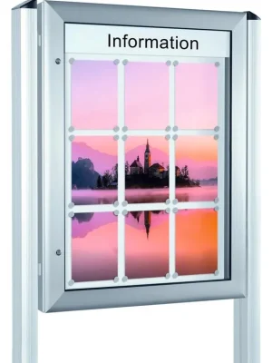 Schneller Versand SCHAAR 858138 Softline-Schaukasten, BxTxH 1600x80x1025 mm, Übergröße, Aluprofile, ESG-Glas, Rückwand anthrazit, inkl. 10 Magnete + 1 Einstecktasche