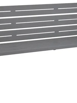 Super-Preis SPL DEUTSCHAND GMBH 6423582 Sitzbank, L 1800mm, Stahlrohr 30x50x2 mm, verzinkt, grau beschichtet, mit Armlehnen, Montage: Bodenplatte