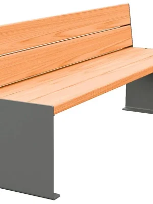 Direktkauf SPL DEUTSCHAND GMBH 6421404 Sitzbank, Breite 1800 mm, Gestell Stahl 450x 450 mm, verzinkt, Sitzfläche Tropenholz hell, Sitzhöhe 450 mm, Gestell grau