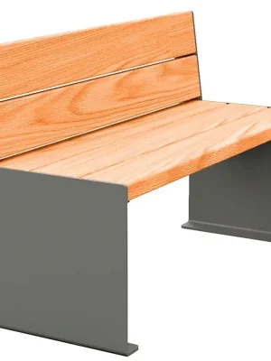 SPL DEUTSCHAND GMBH 6421403 Sitzbank, Breite 1200 mm, Gestell Stahl 450x 450 mm, verzinkt, Sitzfläche Tropenholz hell, Sitzhöhe 450 mm, Gestell grau Markenware