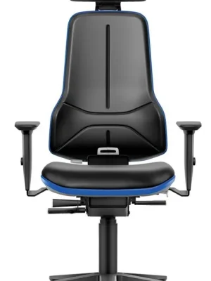 INTERSTUHL 6479991 Schwerlaststuhl bis 180 kg Belastung, inkl. Rollen, Sitz Höhenverstellung 470 - 640 mm, Kunstleder schwarz Beliebt