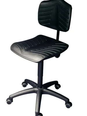 LOTZ 1981513 Arbeitsstuhl, Sitz- und Rückenlehne PU-Schaum Supersoft schwarz, Sitz Höhe 460-650 mm, mit Rollen, Sitz BxT 440x420 mm Jetzt Kaufen