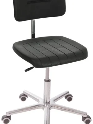 Jetzt Kaufen LOTZ 816294 Arbeitsstuhl, ESD, Aluminium Fußkreuz + Feder, PU schwarz, Höhe 500-690 mm, Rollen