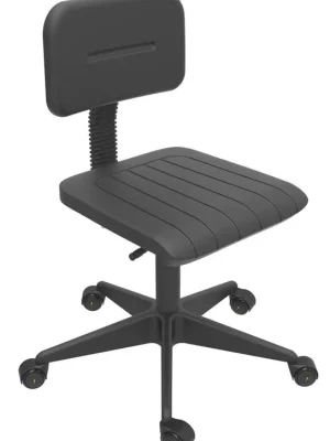 Kracherpreis LOTZ 816288 Arbeitsstuhl, ESD, Stahlfußkreuz mit Kunststoff, PU schwarz, Höhe 450-580 mm, Rollen