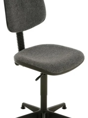 LOTZ 816291 Arbeitsstuhl, ESD, Stahlfußkreuz mit Kunststoff, Polster/Rücken groß, Höhe 420-550 mm, Gleiter Markenprodukt