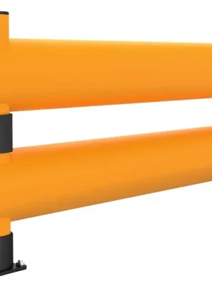 Super-Preis AMPERE 6471525 Rammschutzbarriere, Doppelplanke, HDPE, Länge 2000 mm, Höhe 690 mm, Pollerdurchm. 140 mm, Verbindungsrohrdurchm. 200 mm, Farbe gelb