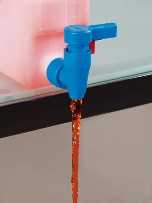 BÜRKLE 1967136 Ablasshahn mit Überwurfmutter, Anschlussgewinde 3/4 Zoll, blau Mega-Angebot