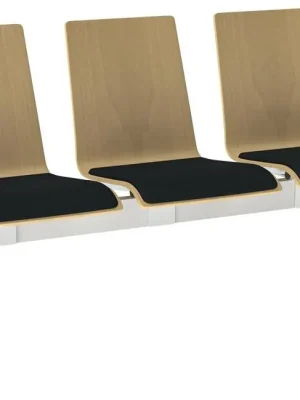 Schnäppchen NOWY STYL GMBH 6475844 Traversenbank, Länge 1500 mm, 3 Sitze, Sitzschale buche, mit Polster