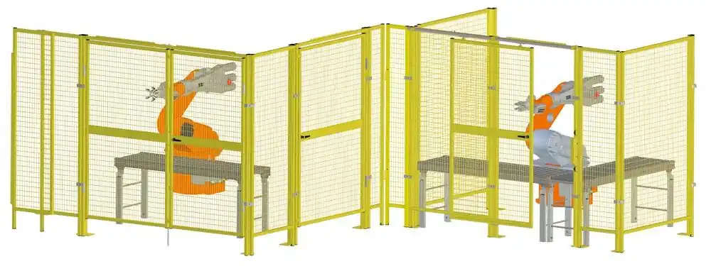 TTS TRANSPORT- UND TRENN- 833294 Schiebetür für Maschinenschutzgitter, Magnetverschluss, BxH 1000x2000 mm, RAL 1018 zinkgelb Wochenendangebot