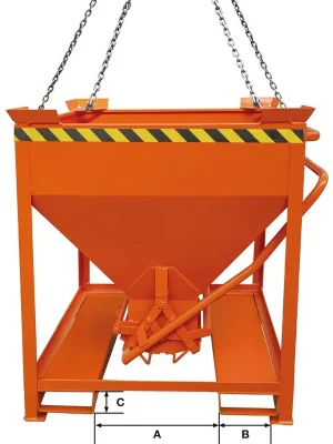 EICHINGER INDUSTRIE 6423039 Silobehälter, Volumen 0,3 cbm, LxBxH 1100x850x1200 mm, Traglast 750 kg, stationär, RAL 7016 anthrazitgrau Nur Für Kurze Zeit