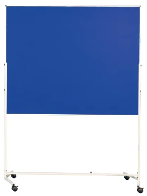 Must-Have KROMEDIA 858573 Moderationswand Vario, filzbespannt blau, Tafelgröße BxH 1200x1500 mm, Gesamthöhe 1960 mm