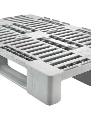 GLOGNER 813003 Hygienepalette H3, mit 3 Kufen, aus HDPE, Traglast stat./dynam. 5000/1250 kg, BxTxH 1200x1000x160 mm, mit Rand, Farbe grau Versand Am Gleichen Tag