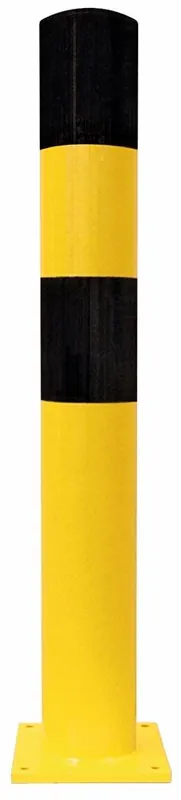 MORAVIA GMBH 6019976 Rammschutz-Poller zum Aufdübeln, feuerverzinkt und gelb kunststoffbeschichtet mit schwarzen Signalstreifen, Durchm. 273 mm, Höhe 1200 mm Garantierte Lieferung