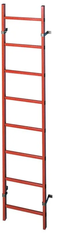 Markenprodukt ZARGES 865934 Schachtleiter aus GFK, lichte Weite 300 mm, Außenbreite 350 mm, 8 Sprossen, Länge ca. 2,24 m