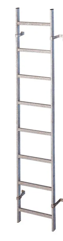 Online Kaufen ZARGES 865908 Schachtleitern aus Stahl, verzinkt, lichte Weite 300 mm, Außenbreite 340 mm, 12 Sprossen, Länge ca. 3,36 m