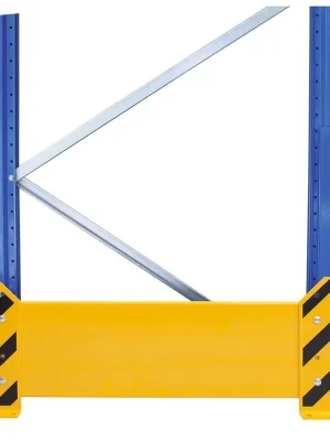Ausverkauf SCHULTE 6408482 Rammschutz-Wand, für Doppelregale, Regaltiefe 1100+200+1100 mm, Höhe 800 mm, Farbe schwarz/gelb