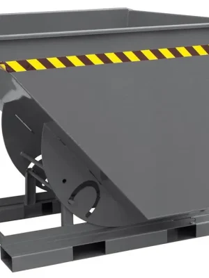EICHINGER INDUSTRIE 6410950 Kippbehälter in hoher Bauhöhe, quer zur und in Fahrtrichtung kippbar, LxBxH 1350x880x920 mm, Volumen 0,5 cbm, Traglast 1000 kg, RAL 7016 Schneller Versand