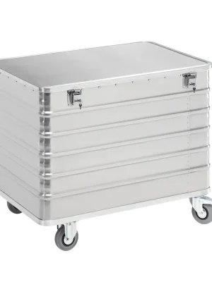Top-Angebot GMÖHLING GMBH 831839 Alu-Kastenwagen, glatte Oberfläche, LxBxH 1030x670x835 mm, mit Deckel und Schlössern