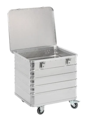 GMÖHLING GMBH 831832 Alu-Kastenwagen, glatte Oberfläche, LxBxH 990x580x770 mm, mit Deckel Begrenztes Angebot