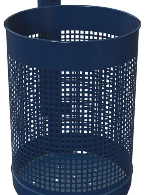 Top-Seller RENNER GMBH 873256 Abfallbehälter 50 l, Ausf. gelocht, DxH. 370x520 mm, inkl. Befestigungsschiene + Dreikantschlüssel, RAL 5013