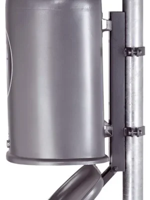 Mega-Angebot RENNER GMBH 846127 Abfallbehälter oval, Vol. 45 l, aus Stahlblech, BxTxH 425x330x590 mm, mit Federklappe, DB703, inkl. Aufkleber
