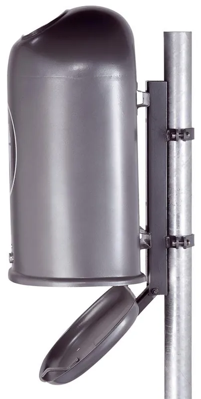 Mega-Angebot RENNER GMBH 846127 Abfallbehälter oval, Vol. 45 l, aus Stahlblech, BxTxH 425x330x590 mm, mit Federklappe, DB703, inkl. Aufkleber
