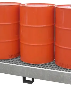 Bestseller LACONT UMWELTTECHNIK GMBH 6017751 Auffangwanne aus 3 mm Stahlblech, feuerverzinkt, für 3 Stück 200-l-Fässer, stehende Lagerung, Wannenvolumen Auffangvol. 210 l, BxTxH 1850x820x270 mm