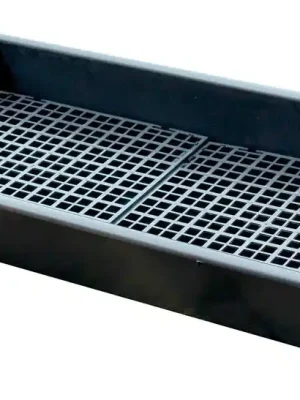 EMTEZ GMBH 6422776 PE-Auffangwanne mit Gitterrost, BxTxH 550x1000x150 mm, Auffangvol. 64,5 l, schwarz Expressversand
