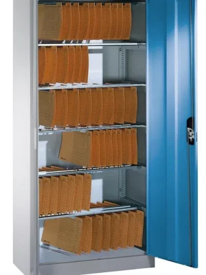 C+P 1979784 Flügeltürenschrank, BxTxH 930x400x1950 mm, 6 Pendelstangen System Elba/Leitz, RAL 7035/5012 lichtgrau/lichtblau Online Kaufen