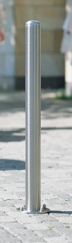 URBANUS 852250 Edelstahlsperrpfosten, rund, Durchm. 76 mm, zum Einbetonieren, mit Abschlusskappe Expressversand
