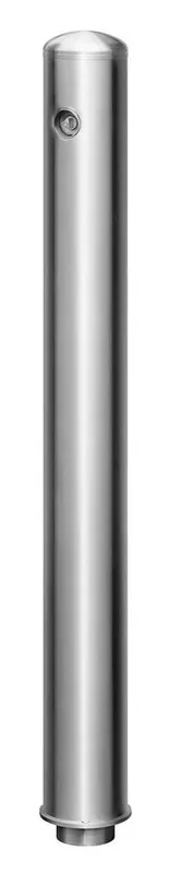 Rabatt URBANUS 6021103 Edelstahlsperrpfosten, rund, Durchm. 102 mm, zum Einkleben oder Aufschrauben, Einbautiefe der Bodenhülse 35 mm, mit Rundkopf