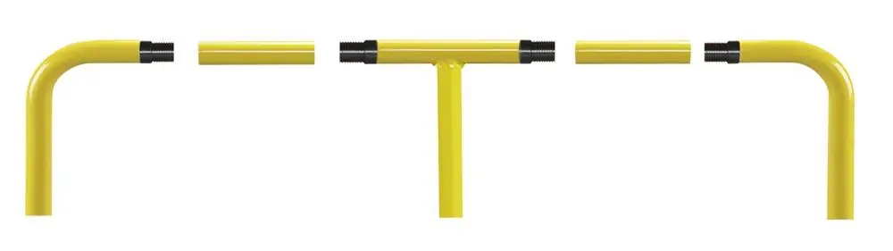 TTS TRANSPORT- UND TRENN- 833359 Schutzgeländer, Gerade, Breite 1500 mm, Durchm. 42 mm, Wandstärke 3,2 mm, Innenbereich, grundiert/pulverbeschichtet zinkgelb, VE 2 Stück Markenware
