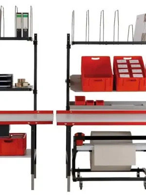 Versand Am Gleichen Tag ROCHOLZ 1906447 Packtisch, höheneinstellbar 690-960 mm, BxT 1600x800 mm, Flächenbelastung max. 300 kg