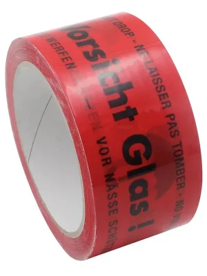Neuheit STOROPACK DEUTSCHLAND 820665 Warn-Klebeband, PVC, Farbe rot, Aufdruck Vorsicht Glas, Rollenbreite x -länge 50 mm x 66 m, VE 36 Rollen