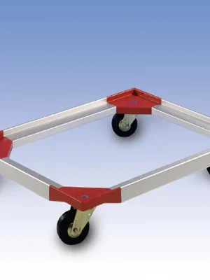 GLOGNER 820397 Transportroller zu eckigem Behälter, LxB 800x600 mm, ABS-Kunststoff/Aluminium, Traglast 250 kg, mit 4 Lenkrollen aus Polyamid Rabatt