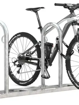 Saisonangebot WSM WALTER SOLBACH METALLBAU 853804 Fahrrad-Anlehnständer, Stahlrohr 48 mm, zum Aufstellen, 10 Einstellplätze, BxTxH 4250x350x850 mm, feuerverzinkt