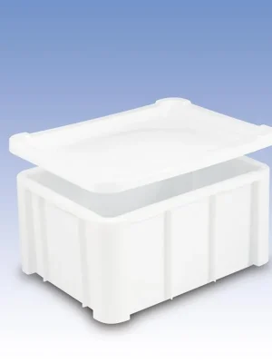 GLOGNER 820482 Euronormbehälter, Polyethylen, verrippter Boden, mit 2 Lenk- + 2 Bockr., Vol. 140 l, Außen-/Innennmaße LxBxH 800x600x550/720x515x400 mm Jetzt Bestellen