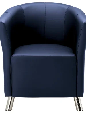 NOWY STYL GMBH 1990979 Sessel Club PLUS, BxTxH 700x600x760 mm, Sitz BxT 480x480 mm, Kunstleder, blau, Füße verchromt Nur Für Kurze Zeit