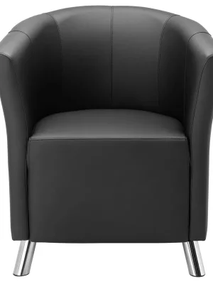 Sonderangebot NOWY STYL GMBH 1990978 Sessel Club PLUS, BxTxH 700x600x760 mm, Sitz BxT 480x480 mm, Kunstleder, schwarz, Füße verchromt