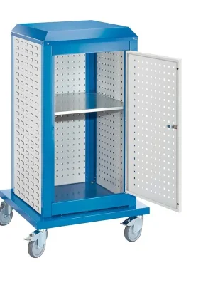 Schnäppchen KAPPES 6423835 Tool-Tower klein, BxTxH 700x700x1260 mm, mobil, 1 Tür, 3 Platten, 1 Boden RAL 5010/7035